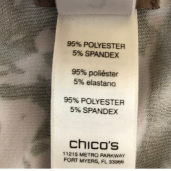 Chico’s Travelers Palm Leaf Print Maxi Dress Green & White Sleeveless Tropical - Picture 16 of 16